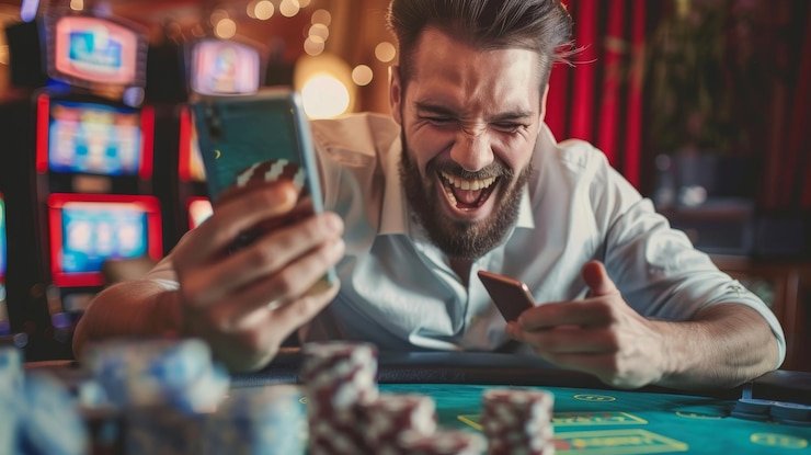 Pemain menggunakan smartphone untuk akses taruhan badminton melalui 4dsuper